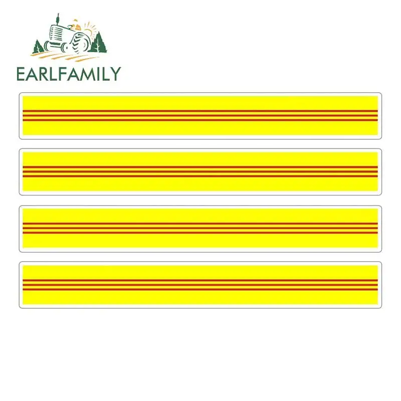 4 шт. автомобильные наклейки EARLFAMILY в полоску для мотоцикла гоночного флага на