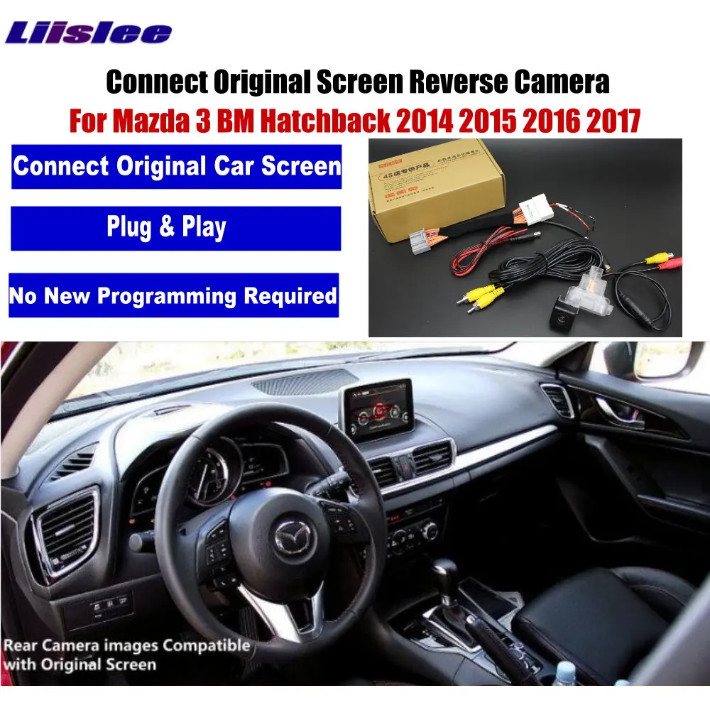 Автомобиль для Mazda 3 Мазда 3 БМ хэтчбек совместимый экран Камера заднего вида задняя камера комплект RCA