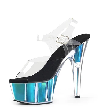 

Platfrom Sandals Sexy Clear High Heels Transparent Women Summer Shoes Crystal Gradient Fashion Fenty Beauty Ladies Party Shoes