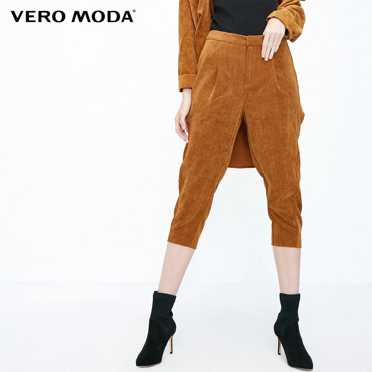 Vero Moda Corduroy Waist Pleat Cinched Legs Capri Pants | 31846J509 Vero Moda Corduroy Waist Pleat Cinched Legs Capri Pants | 31846J509