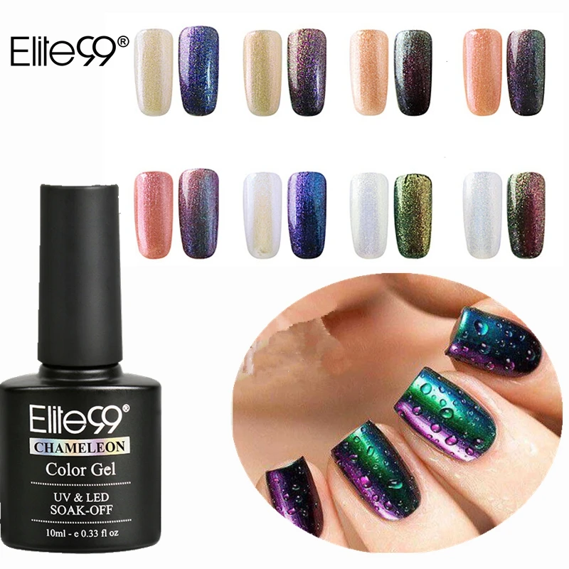 

Elite99 Nail Art Colorful Phantom Chameleon 10ml UV LED Gel Nail Polish Manicure Soak Off Black Base Needed Nail Polish Varnish