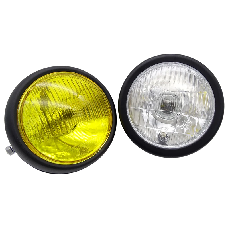 

1 Pcs Motorcycle Headlight Retro Black Shell Front Refitting Retro Lamp For CG125 Modification Retro Lamp