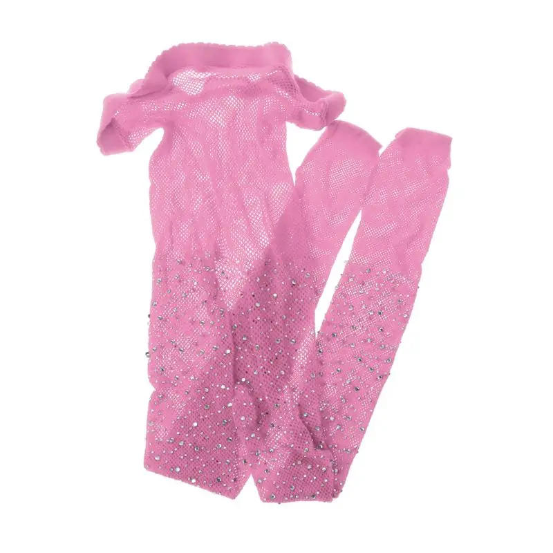 Модные сетчатые чулки в сеточку для девочек детские колготки для девочек красивые чулки с молниями для девочек от 7 до 12 лет - Цвет: Розовый