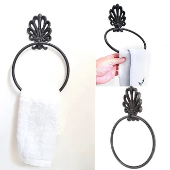 

New towel hanger Towel Ring Holder Vintage Retro Round Style Wall Mounted Hand Towel Hanger Storage Rail Rack Bar Bathroom Kitch