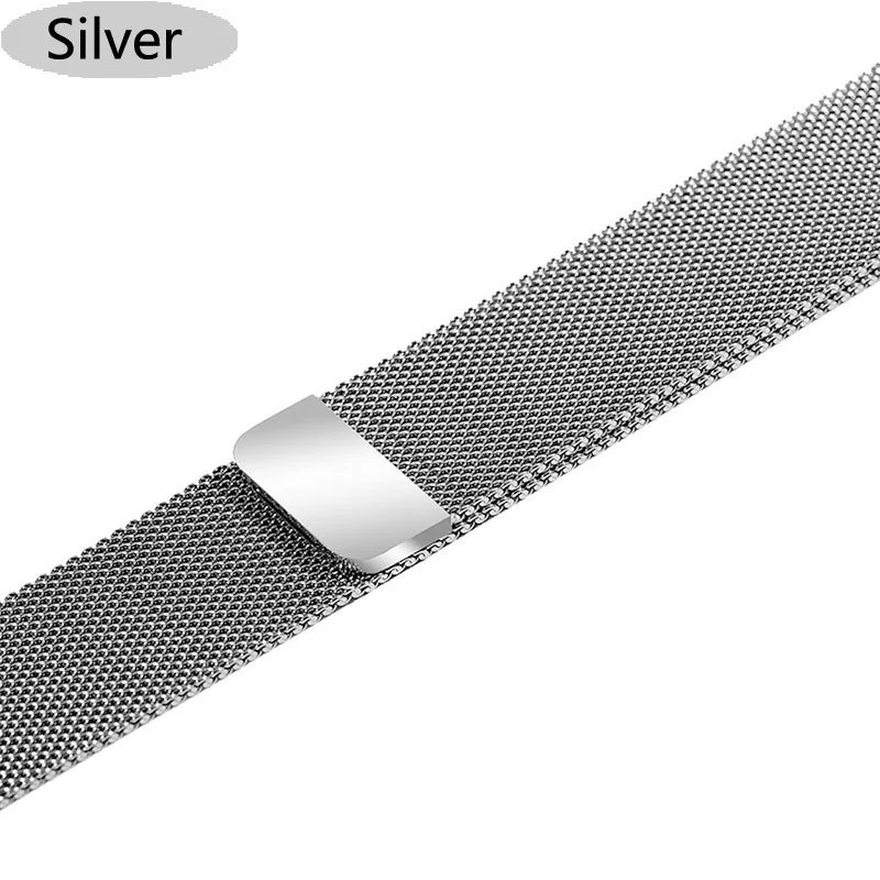 Миланская петля ремешок для apple watch 5 4 группа iwatch Группа 42 мм 44 мм 38 мм 40 мм Миланская нержавеющая сталь металлическая сетка браслет ремень - Цвет ремешка: Silver