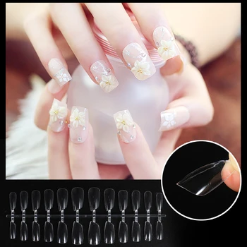 

500pcs/box Clear Full Cover False Nails French Acrylic Nail art Tips Nail Extensions Gel UV Manicure Set Nail Art Manicure Tools