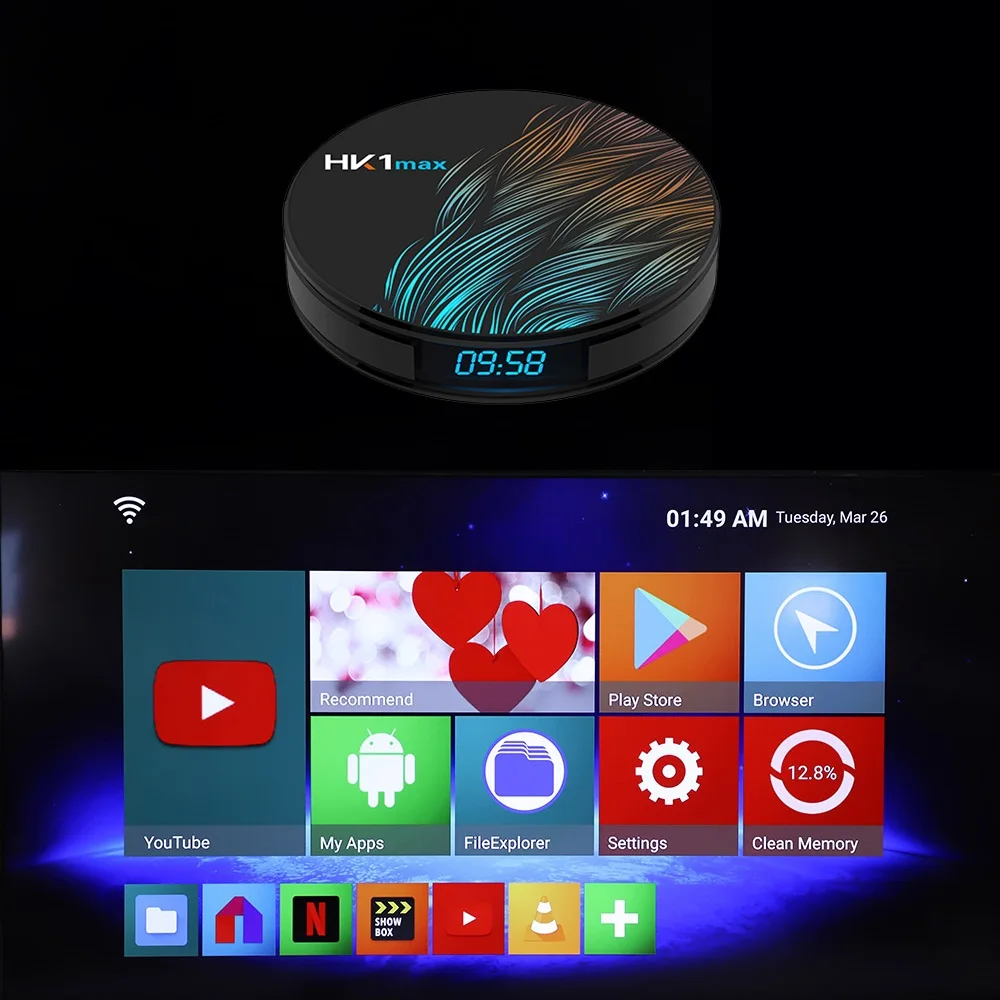 Android 9,0 ТВ Box 4 Гб Оперативная память Rockchip RK3328 1080 p 4 K USB3.0 Google Play Store Youtube Netflix Декодер каналов кабельного телевидения HK1 Max умный ТВ коробка