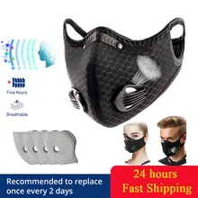 Ciclismo máscara protetora filtro pm2.5 anit-nevoeiro respirável à prova de poeira bicicleta respirador esporte proteção máscara de poeira anti-gota