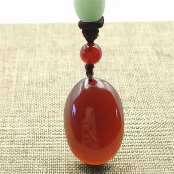 

25x16x8mm Genuine Natural Garnet Orange Red Crystal Pendant Oval Shape Women Men Fashion Jewelry Necklace AAAAA