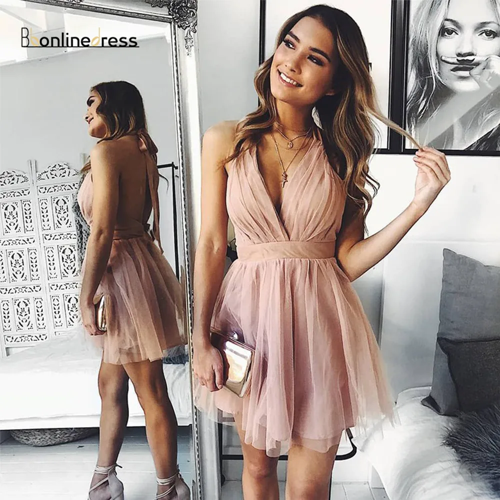 Bbonlinedress Бальные платья с фатиновой юбкой трапециевидной формы лямкой на шее