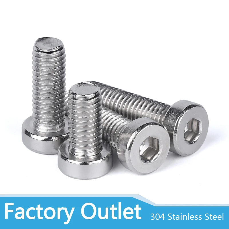 

M3 M4 M5 M6 304 A2-70 Stainless Steel Din7984 Hex Hexagon Socket Thin Low Short Profile Head Allen Cap Screw Bolt L=4-40mm