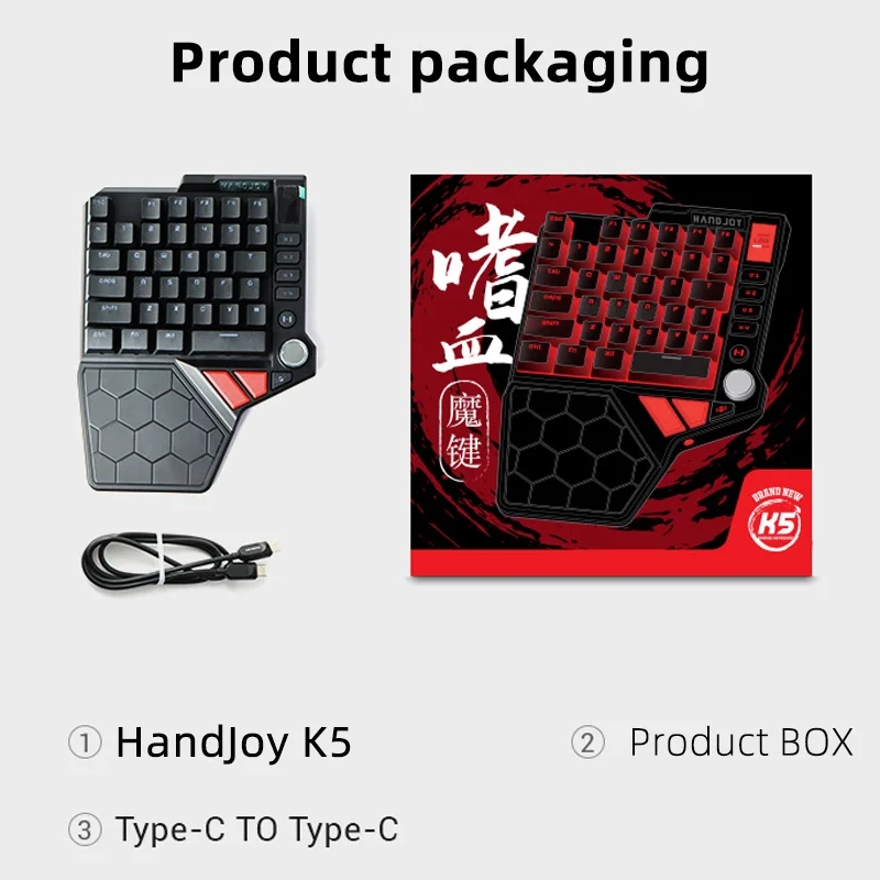 Handjoy-k5メカニカルゲームキーボード,rgbバックライト付き有線,片手,モバイルレジェンド用 AliExpress Mobile