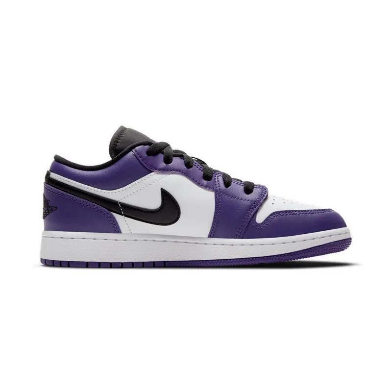Nike Zapatillas deportivas Air Jordan 1 para hombre y mujer, zapatos bajos  con punta morada, color blanco| | - AliExpress