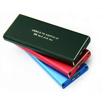 

QINDIAN HDD Enclosure M.2 USB Case M.2 SSD USB Adapter Hard Drive Enclosure USB3.0 to M2 NGFF SATA-Bus SSD Box SSD External Case