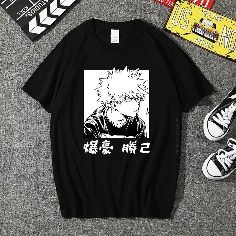 

Anime My Hero Academia Bakugou Katsuki Casual Summer Harajuku Loose T-Shirt For Men/Women Sweatshirt