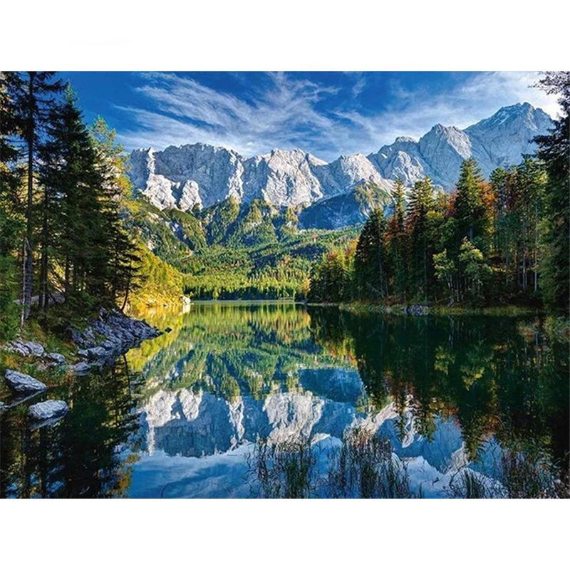 Diamond painting landscape full diamond square round 5D DIY 3D embroidery cross stitch mosaic home decoration | Дом и сад