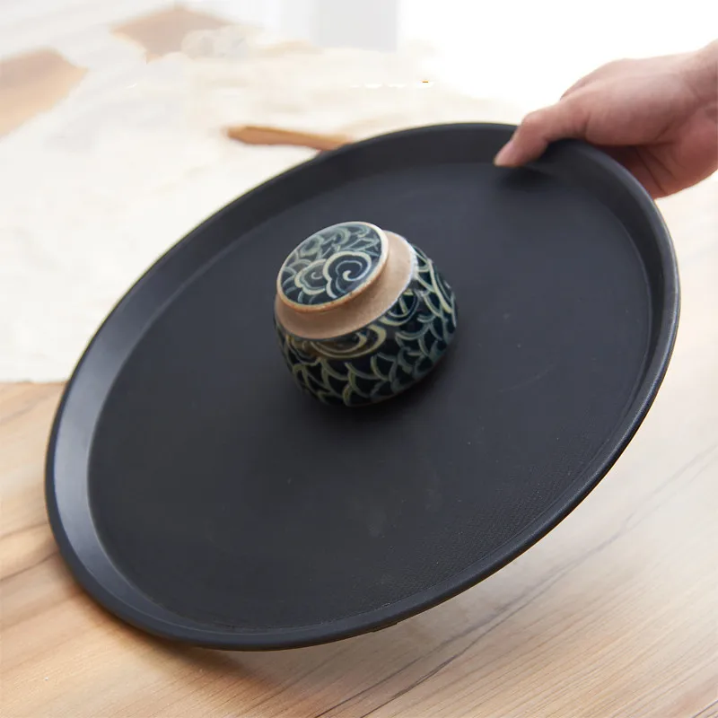 

Round Plastic Tea Tray Large Large Non-slip Household Water Cup Serving Storage Tray Non-slip Resistant Easy to Clean