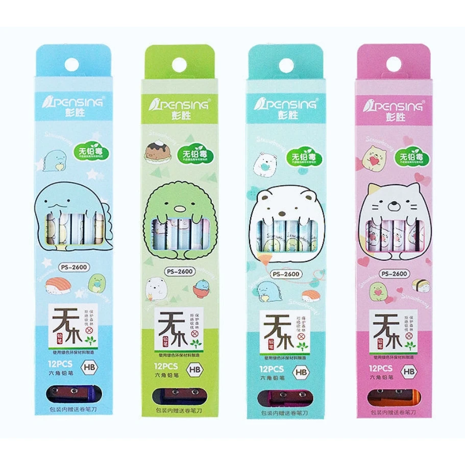 Сан-х SUMIKKO GURASHI 12 шт. в упаковке милые HB карандаш и 1 точилка 2 набор канцелярских