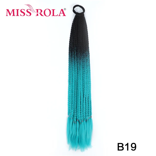 Synthetic Chignon Hair 60cm Hair Color Gradient Dirty Braided Ponytail Women Elastic Hair Rubber Band Hair Accessories Headband B19