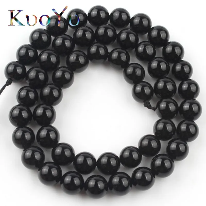 

Natural Black Tourmaline Gem Beads Round Loose Stone Beads For Jewelry Making 15" 4/6/8/10/12mm DIY Bracelet Pendant Necklace