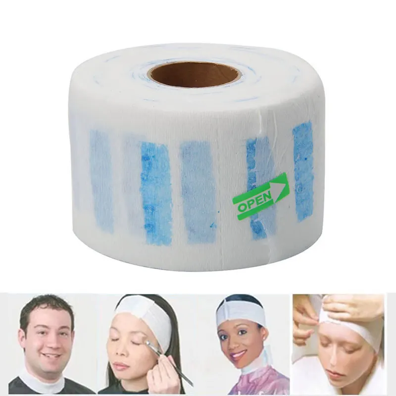 

Professional Disposable Stretchy Disposable Neck Paper Roll for Barber Waterproof Salon Hairdressing Hair Styling Tools White