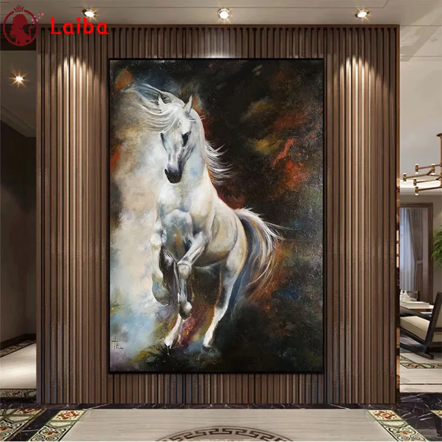 Pittura Diamante Arte Della Casa Di Vendita Calda, Cavalli Al Galoppo Dipinti 5D Diamante Ricamo Display Completo Decorazione Mosaico Diamante