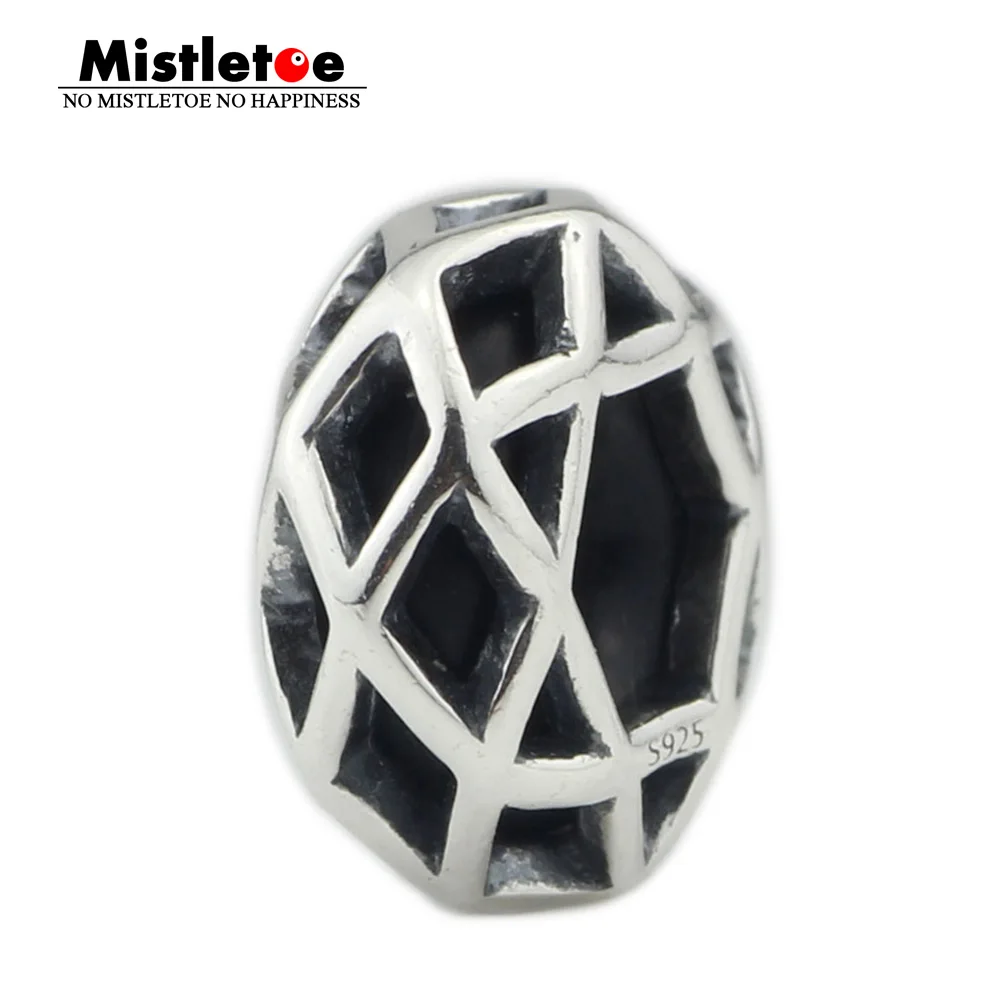 Mistletoe 925 Sterling Silver Openwork Stopper Spacer Charm European Jewelry | Украшения и аксессуары