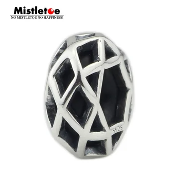 

Mistletoe 925 Sterling Silver Openwork Stopper Spacer Charm European Jewelry