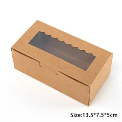 Elegant 5-Piece Pastry Gift Boxes with Clear Window - 5 pieces (Kraft  Small)