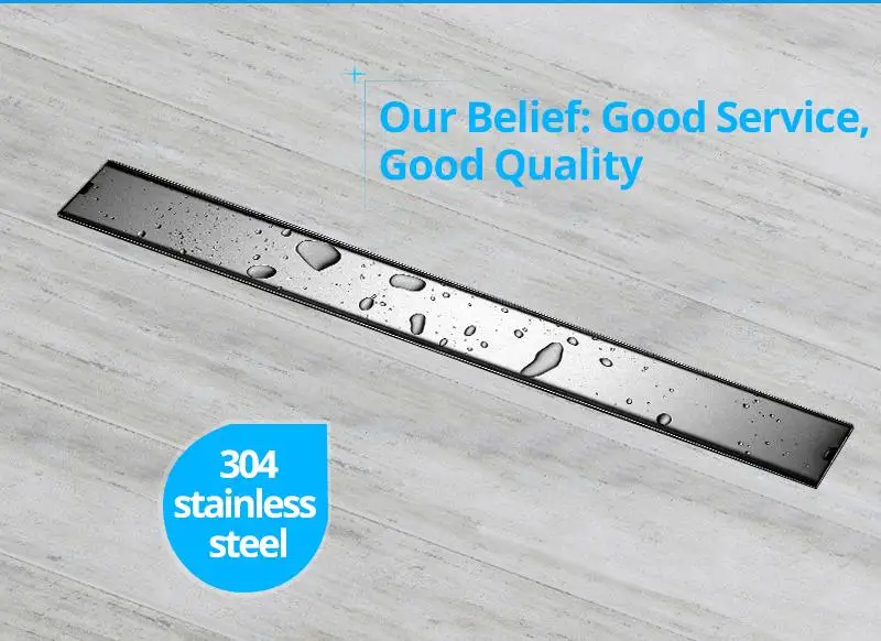 DCAN Stainless Steel Linear Channel Shower Floor Drain Gate 60cm 80cm 100cm 120cm SUS304 Deodorization Type Long Floor Drain (2)