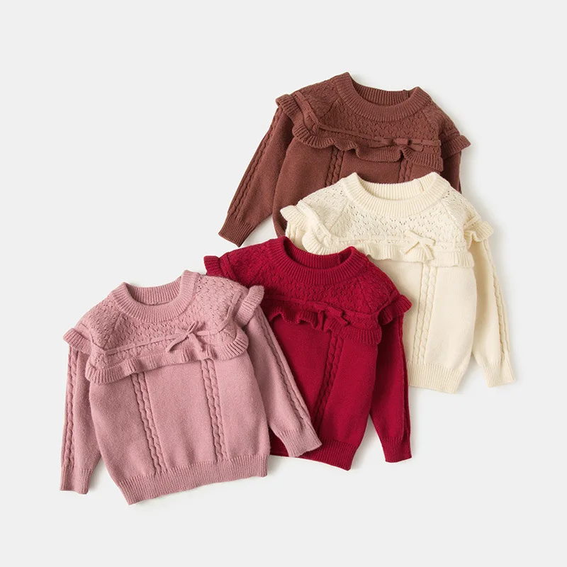 

Baby Sweater Women's Autumn 2019 New Style Girls 1-3 Years Old Korean-style Solid Color Clothes Infant Pullover Knitting Shirt