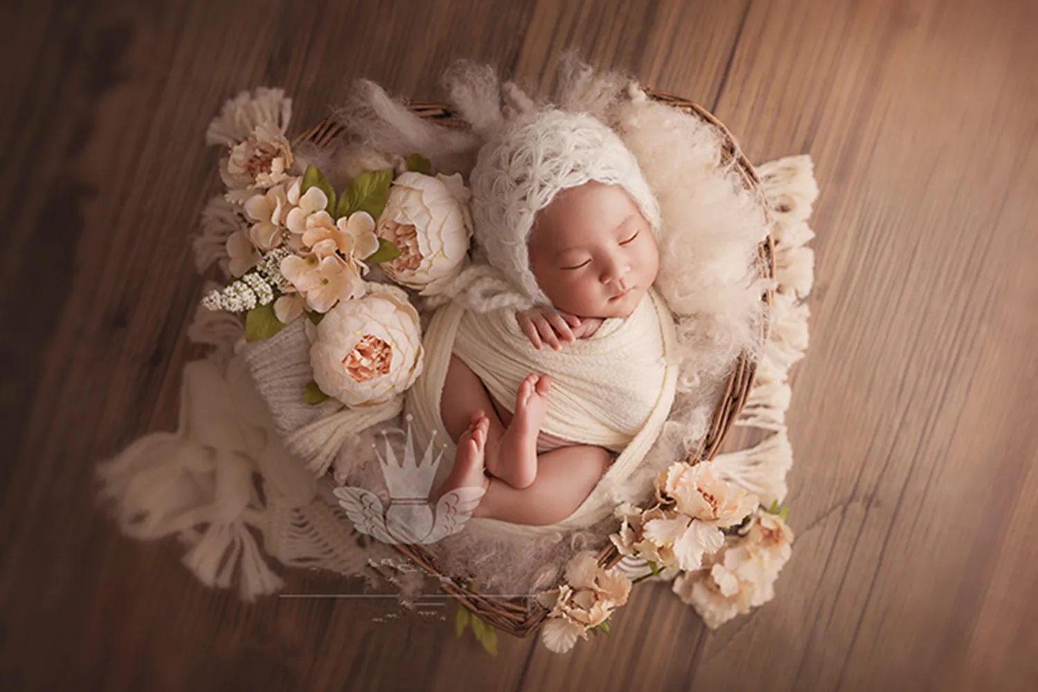 New retro colorful rattan love container heart shaped box baby photo props creative newborn photo props