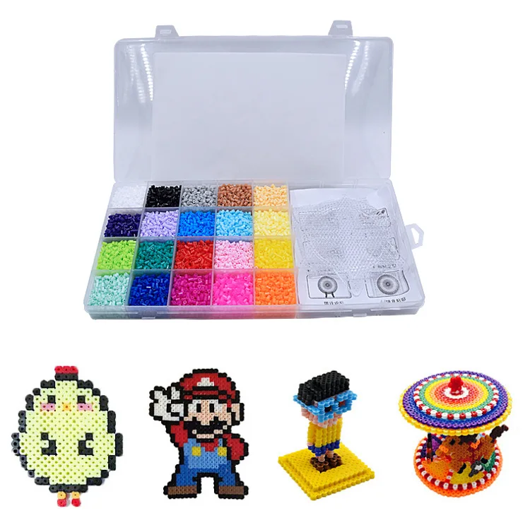 20 Colors Box Set Hama Beads Toys 2.5mm Perler Educational Kids Diy Toys Fuse Beads Plussize Pegboard Sheets Ironing Paper