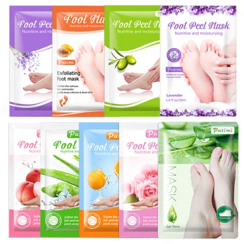 

Putimi 9Pair Exfoliating Foot Masks Peel Foot Spa Pedicure Socks Foot Care Patches Whitening Anti Cracked Heel Peeling Mask