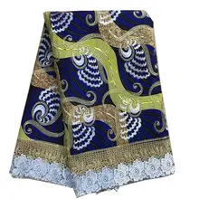 Гипюровая кружевная ткань, вышитая Высококачественная африканская восковая кружевная ткань со шнуром, швейцарское кружево с водой для платья 91109