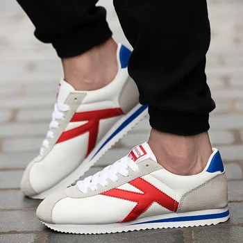 

Men Fashion Casual Shoes Lace Up Canvas Sneaker Non-Slip Flat Shoes Fitness Shoes