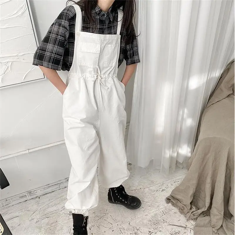 Ladies With Straight Pants Spring And Autumn New Casual Loose Large Size Korean Nine Minutes With Overalls ladies with straight pants spring and autumn new casual loose large size korean nine minutes with overalls
