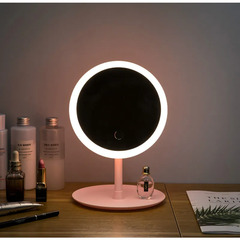 Светодиодный светильник, зеркало для макияжа, для путешествий, складное, с сенсорным экраном, настольное, USB, заряжаемое, косметическое, для рабочего стола, декоративные зеркала, украшения