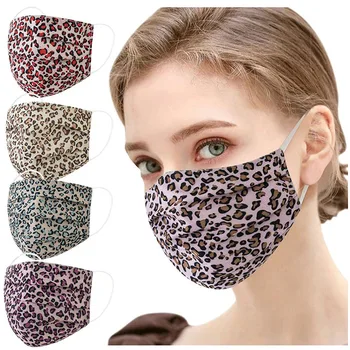 

Adult Mouth Masks Women Face Cover Leopard Reusable Washable Ear Loops Mascarillas Dustproof Haze Protective Masque Cubrebocas