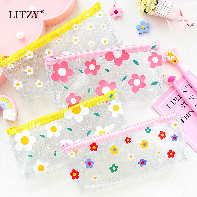 

Kawaii Transparent Pencil Case For Girl Boy Stationery Bags Creative Pvc Big Pencil Bag School Pencil Box Supplies Student Gift