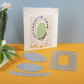 

craft dies Lace Oval Rectangle Background Frame metal cutting dies Scrapbooking dies paper knife mould blade punch stencils dies