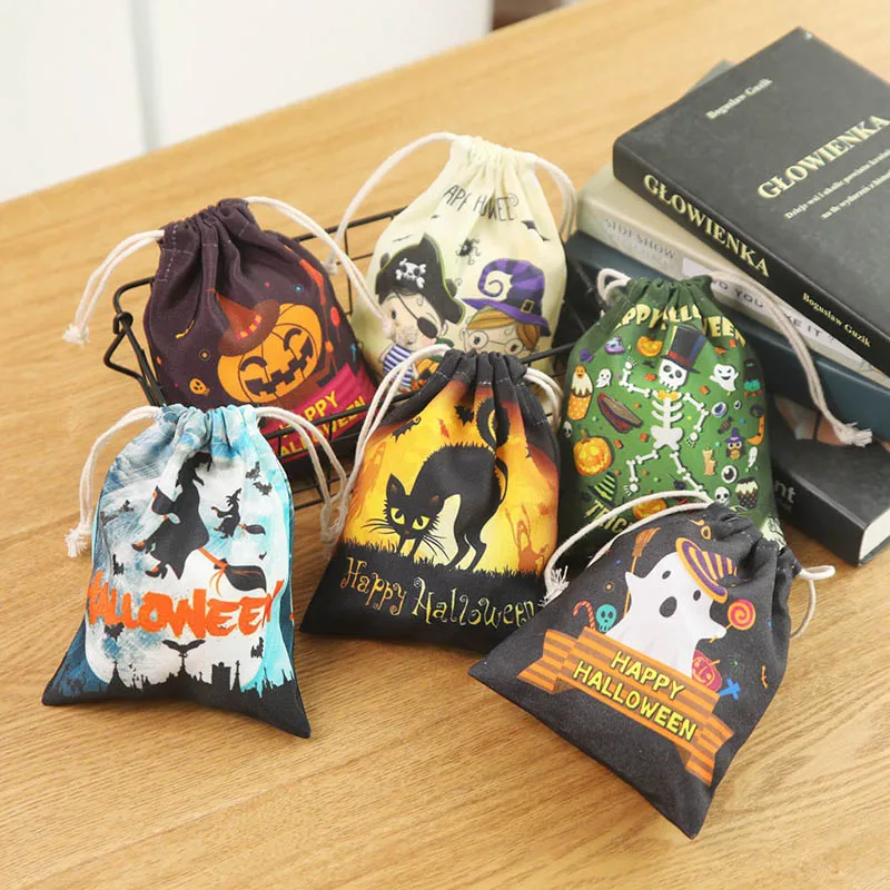 

Halloween Bags Trick or Treat Candy Drawstring Sacks Bag For Kids Presents Gift