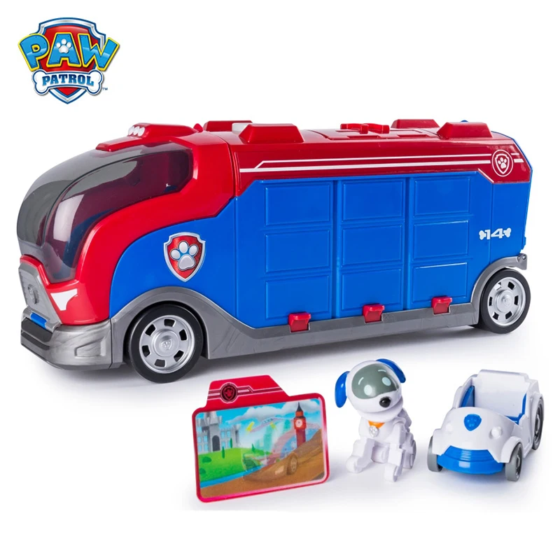 

Paw Patrol Rescue Bus Dog Car Action Figures Toy Set Puppy Rescue Car Cruiser Headquarters Lookout Tower Kid Edcational Toy Gift