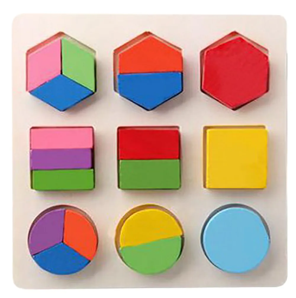 Детские деревянные геометрические строительные головоломки для раннего обучения, обучающая игрушка, Детские Развивающие игрушки