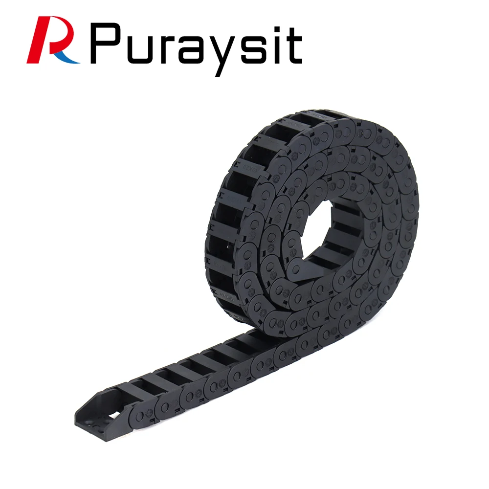 Puraysit Nylon Drag Chain Cable Chain 10x15 15x15 15x20 15x30 18x25 18x37 R28 38 48mm Bridge External Opening plastic cable chain,cable carrier