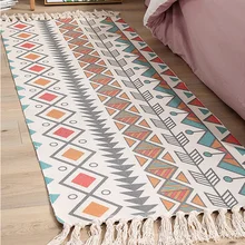 Хлопковый ковер с длинной полоской геометрические тканые ковры Восточный декоративный гобелен