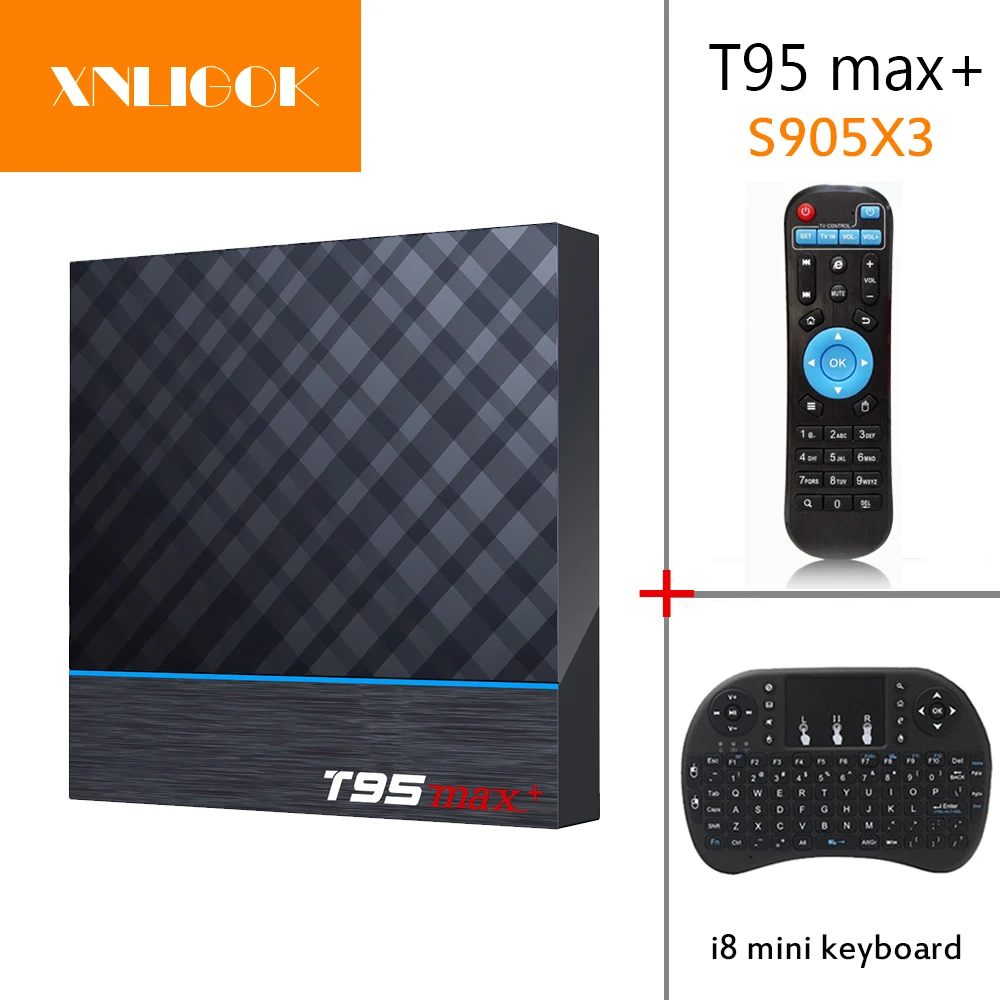 Предпродажа T95 Max+ Amlogic S905X3 Android 9,0 OS tv Box 32g/64g 4g/2g смарт-приставка PK X96 mini