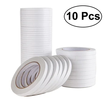 

10Pcs 0.5x800cm Double-Sided Adhesive Tape for Arts Crafts Photography Scrapbooking Gift Wrapping Office School Stationery Suppl