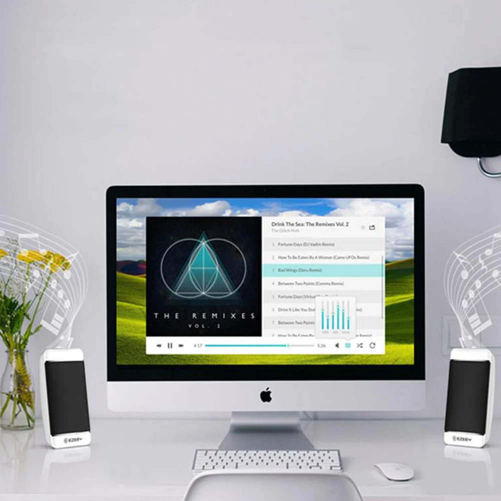 

USB Wired Computer Speakers 2 Pieces PC Elevation Angle Horns for Notebook Desktop Computer Mobile phone Multimedia Loudspeaker