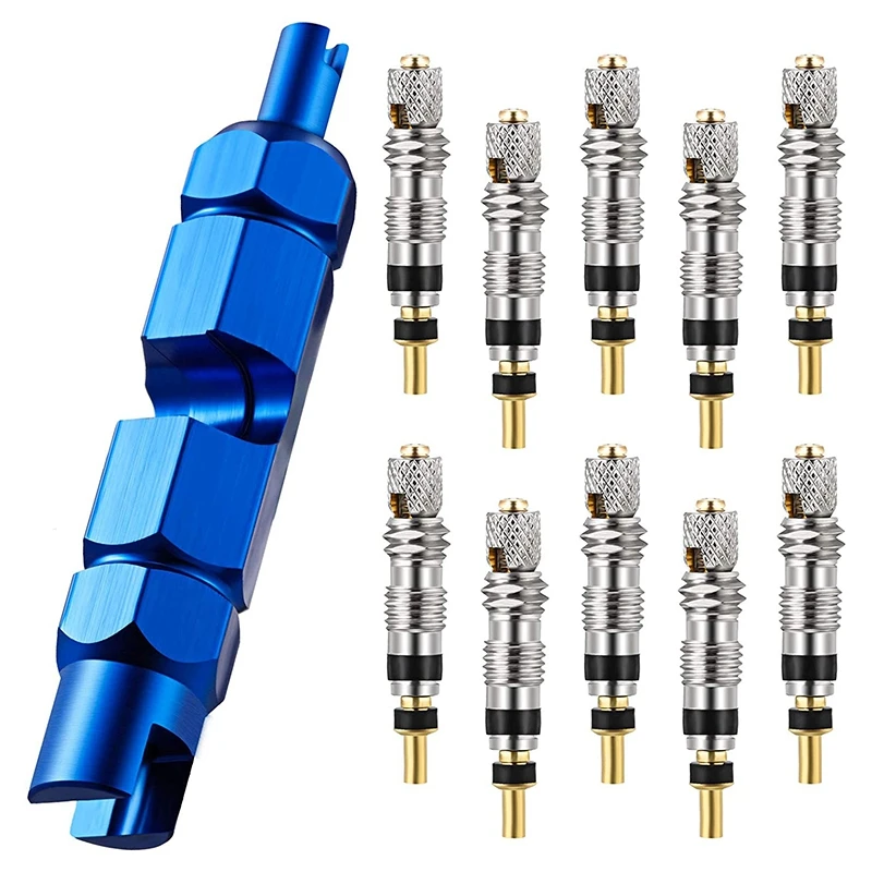 Valve Core Remover Tool Kit Blue Bicycle Valve Core Tightening Tool and